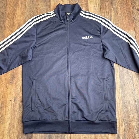 Adidas 3-Stripes Tricot Regular‎ Track Jacket Men's Large Blue Athletic Soccer - Picture 4 of 12